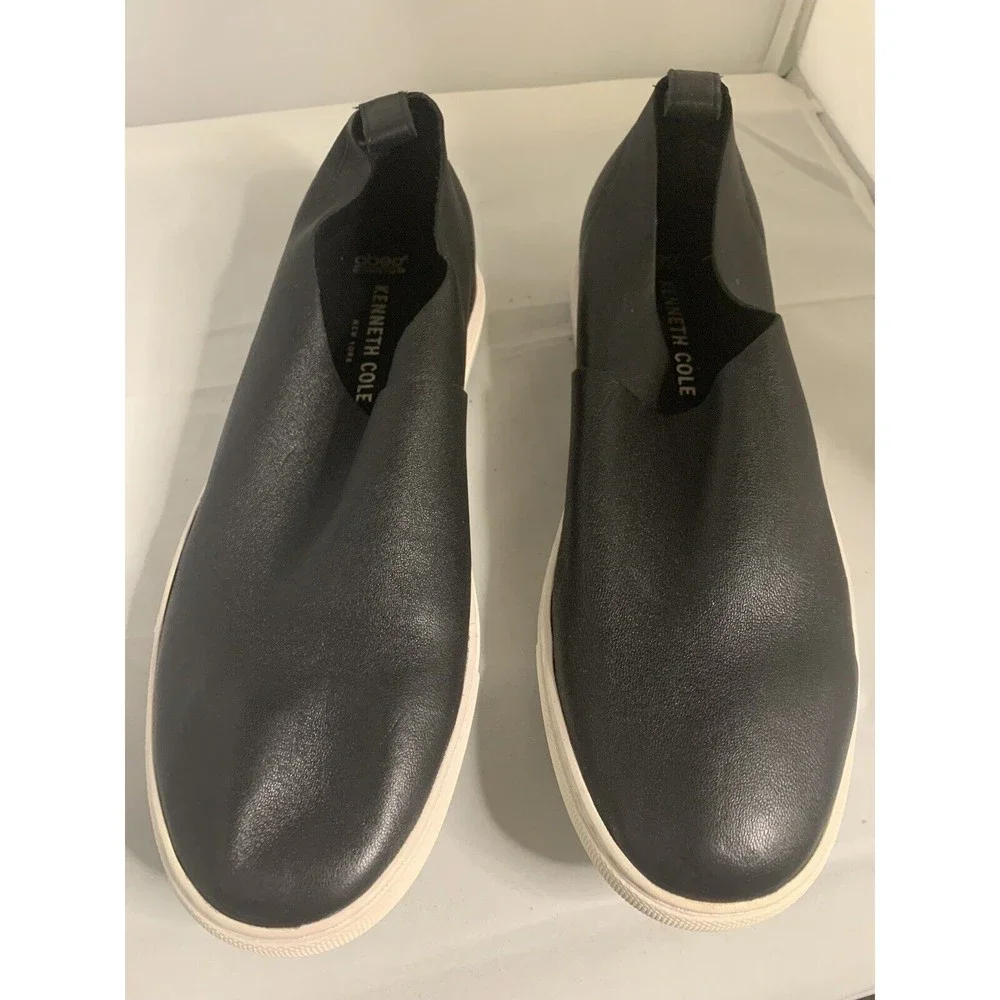 KENNETH COLE ABEO Martina Black Leather Loafers Size 7N (1392)